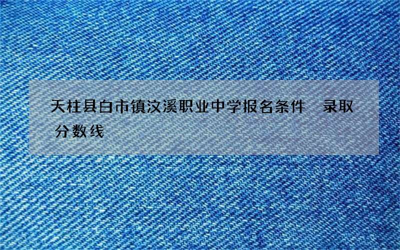 天柱县白市镇汶溪职业中学报名条件 录取分数线